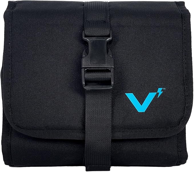 VOLT Grooming GoPack Travel Toiletry Bag for Men, Hanging Organizer for Travel Essentials & Toiletries, Water Resistant Cordura Fabric with Fold-Out Design, Pockets & Removable TSA Storage Bag, Black
