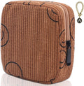 Sanitary Napkin Storage Bag, Corduroy Period Bag for Women, Cute Portable Period Pouch with Zipper, Sanitary Pads Bag Tampons Holder for Purse, First Period