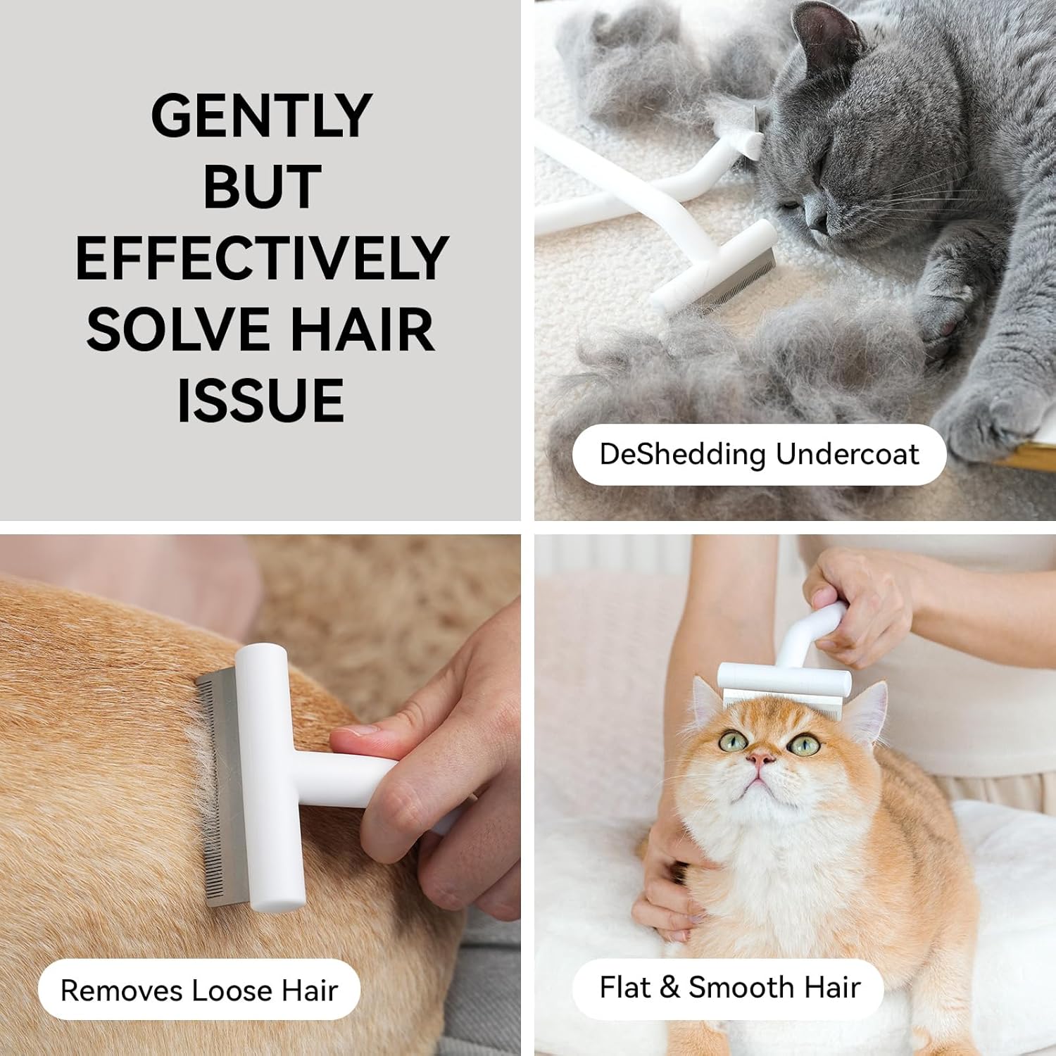 aumuca Pet Deshedding Tools for Short Haired Cats & Dogs, Dematting Deshedding Brush Cats Shedding Tool, Dog Undercoat Brush, Gently and Effectively Remove Loose Hair, Highly Deshedder Grooming Combs