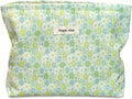 STARDW Aesthetic Floral Makeup Bag Cute Small Cosmetic Bags for Women Girls, Travel Toiletry Bag Large Capacity Zipper Makeup Pouch, Purse Organizer Pouches (Fresh Green)