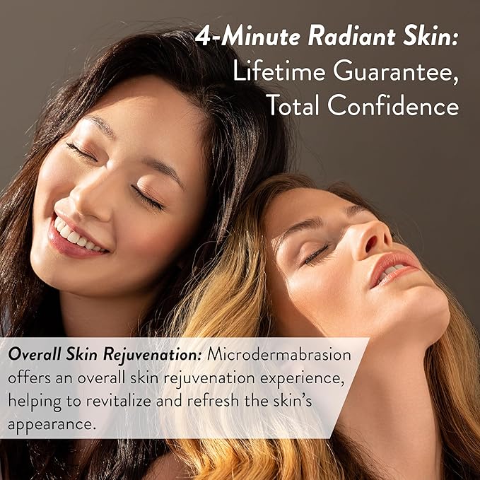 Microderm GLO Diamond Microdermabrasion Machine and Suction Tool - Clinical Micro Dermabrasion Kit for Anti Aging, Advanced Home Facial Treatment System, Blackhead Remover & Exfoliator for Acne Scars