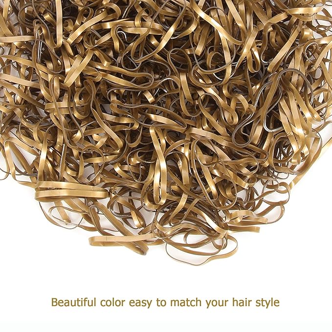 Hoyols Hair Bands Hair Ties Elastic Rubber Bands Ponytail Mini Soft for Women Girl 1000 Piece Pack Golden Color (Gold Metal) TPR