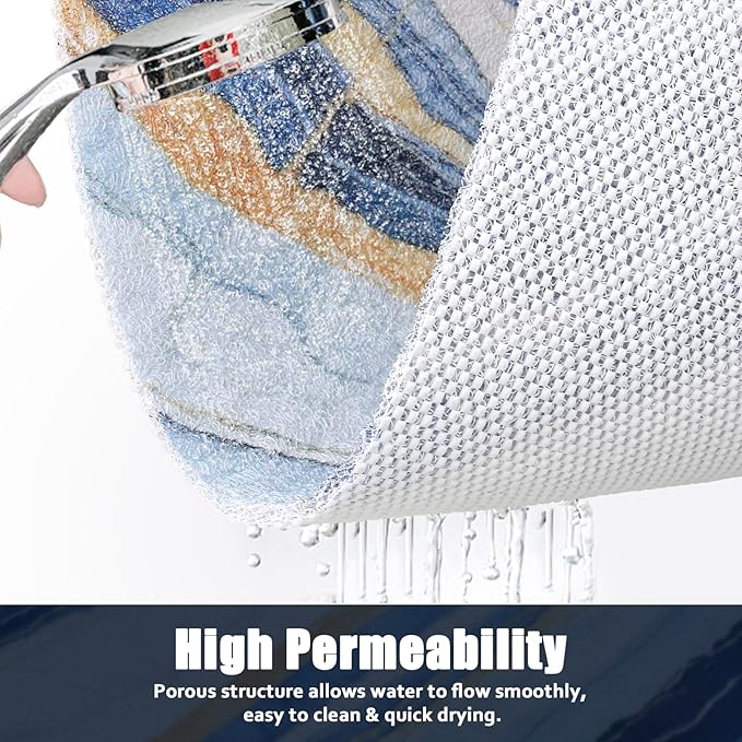 Non Slip Shower Mat - 24x24 Inch Soft and Comfortable Square Shower Mat, PVC Loofah Massage Showe Mat for Inside Shower, Anti Slip Mat for Shower, Tub, Floor, Bathroom, Kitchen, Hotel, Quick Drying