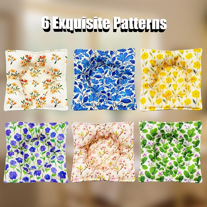 Cotton Microwavable Bowl Cozy ，Set of 6，Microwave-Safe Hot Bowl Holders, Soup Bowl Cozy Hot Pads，Prevent Hand from Heat and Maintain Food Warm，Ideal Household Gift Store（B