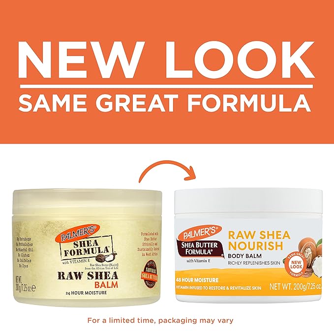 Palmer's Shea Butter Formula Raw African Shea Butter Balm, Nourishing Body Moisturizer for Rough, Dry Skin, 7.25 Ounces