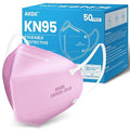 akgk KN95 Face Mask 50 PCS, Breathable Protection Masks, 5-Ply KN95 Hot Pink Masks, Cup Dust Safety Masks
