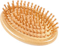 Bamboo Brush for Hair Growth, Natural Wooden Scalp Brush Mini Hair Scalp Massager Bamboo Bristles Detangling Hairbrush for Women, No Handle Design, Anti-Static Round Wood Pins