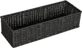 Household Essentials Handwoven Paper Rope Rectangular Storage Basket, Black