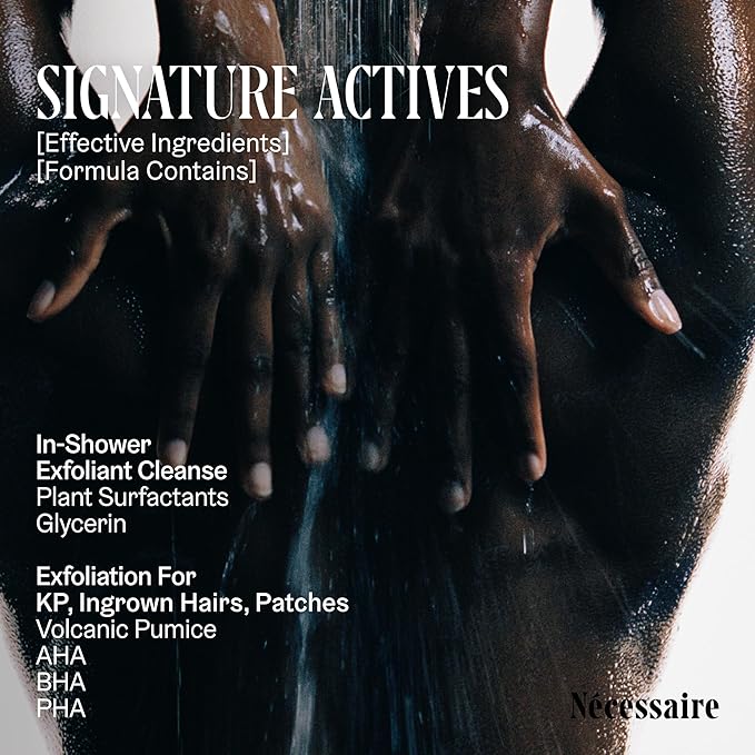 Nécessaire The Body Exfoliator. Santal. AHA/BHA/PHA. Resurface Skin. Smooth KP and Rough Patches. Hypoallergenic. Dermatologist-Tested. 180 ml / 6.1 fl oz
