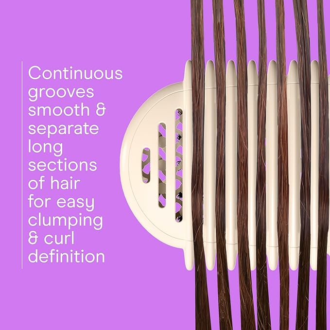 Conair Curl Define Pro Hair Brush for Curly Hair, Dual-Vent Design with Continuous Grooves, Mixed Bristles for Frizz-Free Detangling, Smoothing, and Curl Definition