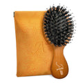 Travel Hair Brush, Mini Boar Bristle Hair Brush for Women Gift- Small Portable Compact HairBrush for Girls Kids Women Gift, Travel Size for Purse, Vacation, Business Trips & Outings Mini Round x1 Wood