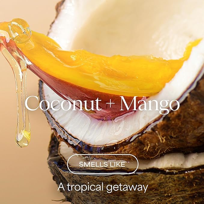 RAW SUGAR Coconut Mango Glow Gentle & Hydrating Body Wash, 20 Fl Oz (Pack of 1) Moisturizing & Brightening Bath & Shower Gel, Vegan, Formulated without SLS/SLES & Parabens