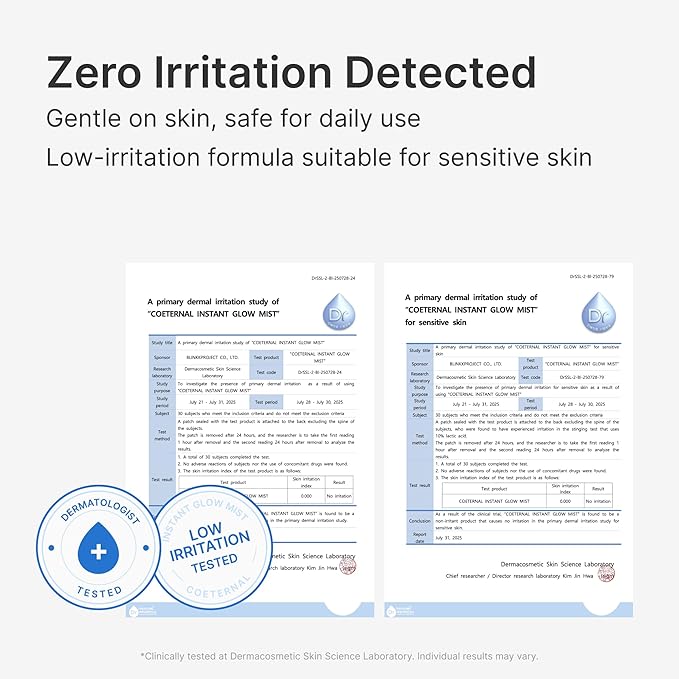 Instant Glow Mist, Hydrating Lightweight Korean Face Mist with Algae 11, Niacinamide and Turmeric root, Moisturizing Spray for Dewy, Glass Skin, For Dry or Sensitive Skin, 120ml / 4.0 fl.oz.