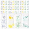 Moist Cotton Towel Bulk Moist Towelettes Individually Wrapped,White Towel Services,Refreshment Pre Moistened Towels for Dentist Travel Sport Party Hotel 20，Lavender,Green tea, Lemon and Cucumber