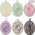 Boao 6 Pcs Bath Shower Pouf Sponge Mesh Pouf Shower Ball Exfoliating Body Sponge Pad Scrubber Glove with Flower Bath Ball (Multi-Color)