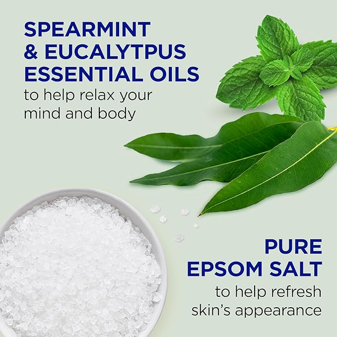 Dr Teal's Foaming Bath with Pure Epsom Salt, Relax & Relief with Eucalyptus & Spearmint, 34 fl oz (Pack of 2)