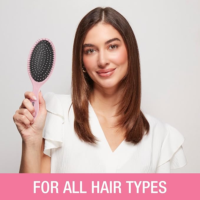 Conair Detangling Hair Brush Set 3 Pack, Use Wet and Dry, Ideal for All Hair Types, Detangling Brushes for women and girls, gifts for her, Glitter Silver, Blue, Pink