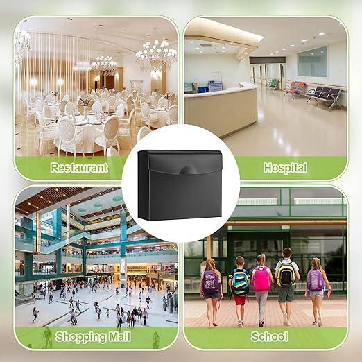 Tioncy 1 Pack Sanitary Napkin Disposal Receptacle with Feminine Hygiene Disposal Bag Stainless Steel Tampon Bin Trash Can Wall Mounted Waste Tampon Holder Feminine Hygiene Container (Black)