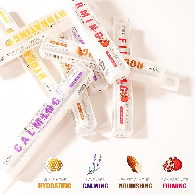 EBIN NEW YORK Cuticle Oil Pen - Nourishing Sweet Almond Infused, Jojoba Oil and Vitamin E Blend to Soften Cuticles and Strengthen Nails, Travel Size