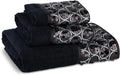 Zahari Home Sinatra Modern Bathroom Towel Set 3 Piece Towel Bath Towel, Hand Towel and Wash Towel Luxury Contemporary Decor Bling Black Bath Towel Sets Soft, Plush and Highly Absorbent