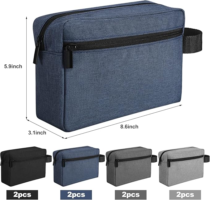 Sanwuta 8 Pcs Travel Toiletry Bag for Men Waterproof Grooming Bag Portable Cosmetic Storage Makeup Pouch Organizer with Large Capacity Groomsmen Gifts for Wedding Day