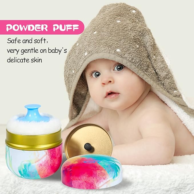 WEMEGA Body Powder Case with Powder Puff Powder Container Tea Box for Baby and Women Powder Puff and Powder Case for Travel (Dreamtime1)