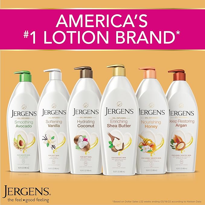 Jergens Hydrating Coconut Body Lotion,Hand and Body Moisturizer,Infused with Coconut Oil,Hydrates Dry Skin Instantly,Dermatologist Tested,16.8 oz,(Pack of 2)