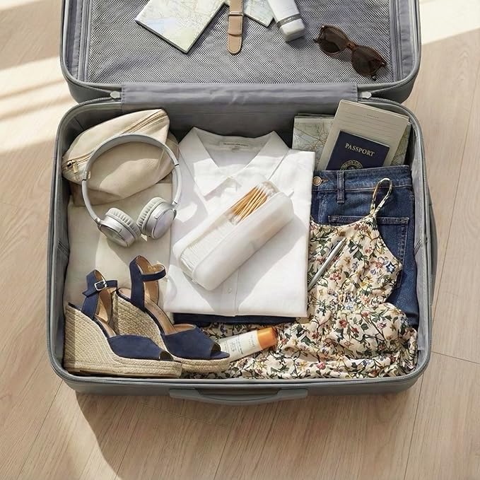 Cotton Pad Swab Travel Case – 2-in-1 Portable Waterproof Qtips Dispenser for Cotton Square Pad & Qtip, Floss, Bobbi Pin, Nail Kit, Hair Accessories Organizer TSA Compliance – VISFRESH (Clear)