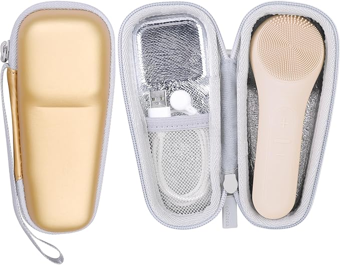co2CREA Hard Carrying Case Compatible with NågraCoola CLIE 2 1 Silicone Face Scrubber Facial Cleansing Brush (Oat)