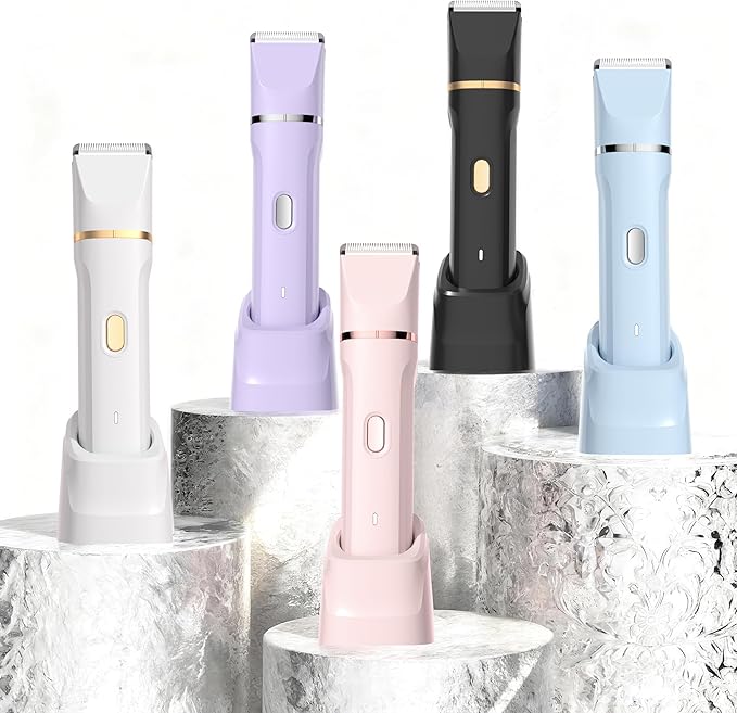 Bikini Trimmer for Women,5 in 1 Waterproof Electric Razors for Women Pubic Facial Nose Body Leg Hair Removal, Anniversary Birthday Christmas gifts for women self care, Stocking Stuffers for Teen Girls