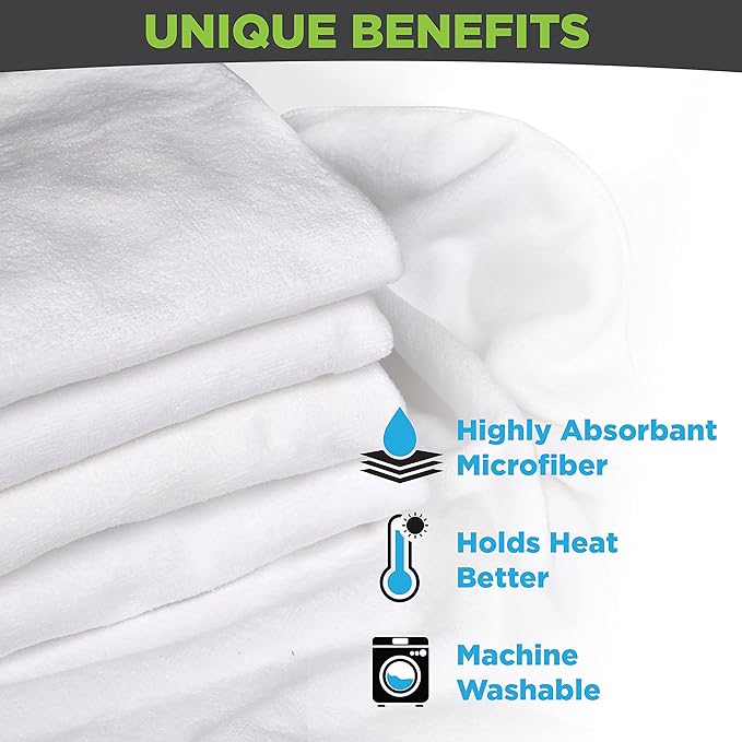 Facial Towels Professional Split Design Microfiber for Spa Steam Esthetician Supplies Salon and Barber Tools (All White)