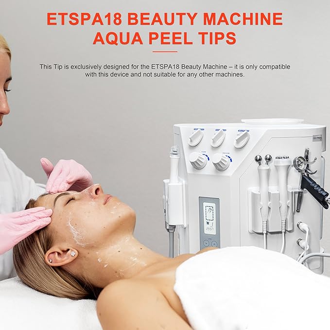 Elitzia Plastic Dermabrasion Microderma Heads Facial Aqua Peel Tips Water Peeling Caps Facial Care Skin Cleaning Tool Spare Parts for ETSPA18 Beauty Machine 14pcs Per Set (Transparent）