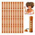 Perm Rods Large Hair Rollers for Natural Long Short Hair Styling Tool Hair Curlers Dark Orange Color