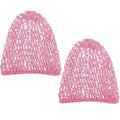 Waydress 2 Pieces Mesh Hair Net Rayon Knit Snood Women Crocheted Sleep Cap (Pink)