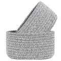 【2 Pack】ABenkle Small Woven Baskets, Tiny Oval Shallow Storage Baskets, Mini Cotton Rope Empty Decorative Basket, Boho Little Organizer Bins for Bathroom, Cat Dog Toy Gifts Baskets