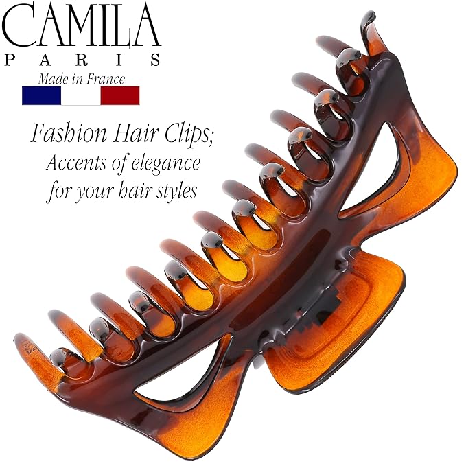 Camila Paris CP118 French Large Hair Clips for Women Thick Hair for Long Wavy Curly Hair, Girls Hair Claw Clips, Styling Big Hair Clip for Thick Hair, Strong Hold No Slip Grip Claw Clip Made in France