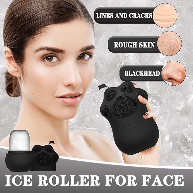 Ice Face Roller Massager Enhance the Glow, Ice Roller for Eyes and Neck Naturally Conditioning and Skin Care, Reusable Massage Silicone Ice Mold