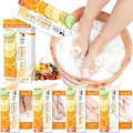 Pedicure Kit Foot Soak Set: Bubble Salt, Sugar Scrub, Massage Mask, Massage Lotion in a Box, 4 Step Foot Spa Kit for Dry Feet, Calluses and Tired Feet(1 Set Tropical Fruit)