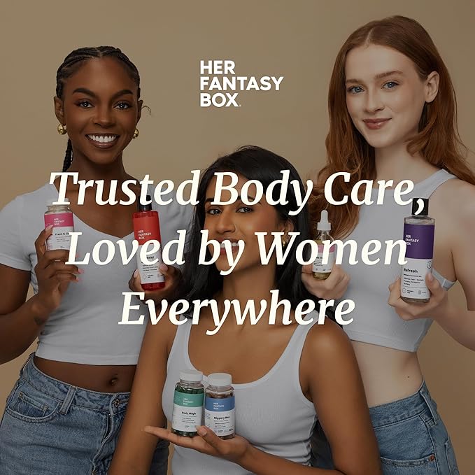Her Fantasy Box | Body Splash Hydrating Body Oil - Moisturizing, Non-Greasy Formula for Soft, Smooth Skin - All-Natural, Lightweight & Nourishing (8 Fl Oz, Unscented)