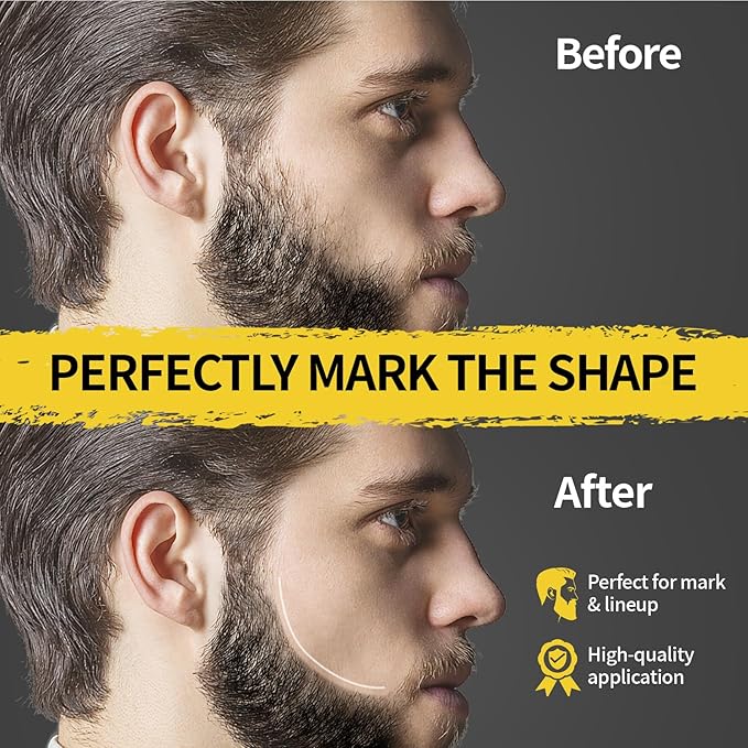 Noerrors 12Pcs Barber Pencil White Beige Skin Tone Magic Hairline Pencils Set Beard Guide Pen with Sharpener Barber Chalk for Lineup Edge Hair Design Shaping Trace Makeup Tool for Men