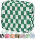 Sanitary Napkin Storage Bag, Menstrual Pad Zipper Bag Checkered Portable Period Bag Panty Liners, Tampon Storage Pouch for Women Ladies Daily Use Storage Purse Travel
