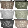 Sweetude 12 Pcs Vintage Flowers Makeup Bag Bulk Boho Gifts Portable Travel Cosmetic Bags with Zipper Retro Floral Waterproof Roomy Travel Beauty Toiletry Organizer Storage Pouch for Women