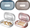 Kigley 4 Pcs Hair Tie Container Small Portable Travel Cotton Swab Holder Dispenser with Lid Plastic Box Storage Containers for Small Items, 3.94 x 2.76 Inch (4 Colors)