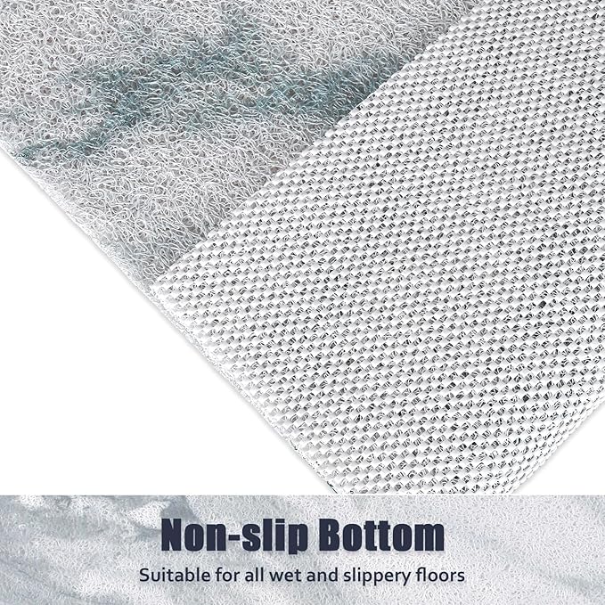 Shower Mat Non Slip - 32x32 Inch Soft Comfort Bath Mat with Drainage Holes, PVC Loofah Massage Bathmat for Shower, Tub, Bathroom, Wet Areas, Quick Drying