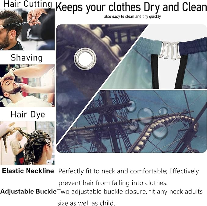 visesunny Professional Barber Cape Polyester Hair Cutting Clippings Catcher Grooming Cape Apron for Shaving Trimming For Men