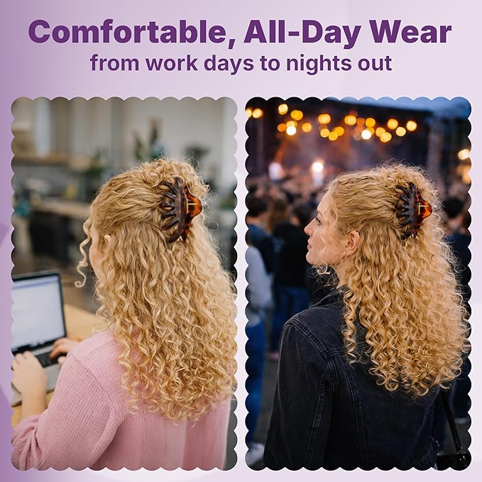 Goody SlideProof Large Hair Clips, Stylish, Secure Grip Octopus Claw Clips for Thick Hair, Styling Accessories for All Occasions & Longer Lengths, Gifts for Women & Girls, Black & Tortoiseshell, 2 Ct