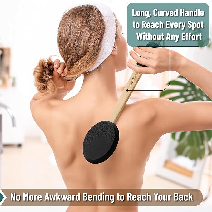 Slick- Lotion Applicator, 17 Inch, Black, Back Applicator Lotion, Certified Organic, Easy Reach Washable, Self Tanner for All Skin Tone