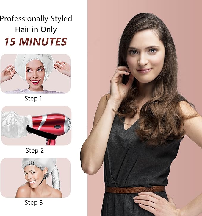 Portable Hair Dryer Bonnet Attachment for Hair Styling, Hair Color, Hair Condition and More - Silver