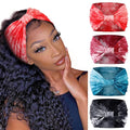 Huachi Tie Dye Headbands for Women, 4 Pack Wide Headbands in Boho Style, Non Slip Hairbands for Workout, Yoga, Running, Hair Accessories for Girls, Women's Hair Turban, African Knotted Head Wraps