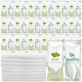 Timgle 50 Pcs Moist Towelettes Individually Wrapped Scented Disposable Face Towels Essential Oil Infused Moist Terry Cotton Towel for Use Hot or Cold Travel Body Spa(Mint, Eucalyptus Leaves)